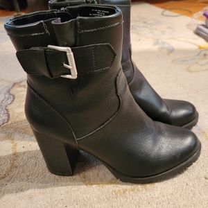 Ana Ronnie Heeled Moto Boots. Black. Size 9.5